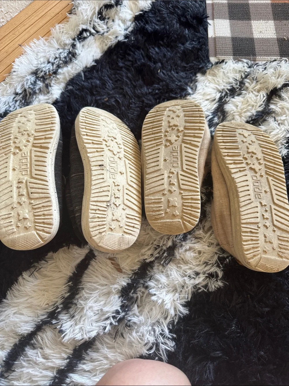 Hey Dude Kids Slip-On Moccasins in Black and Tan